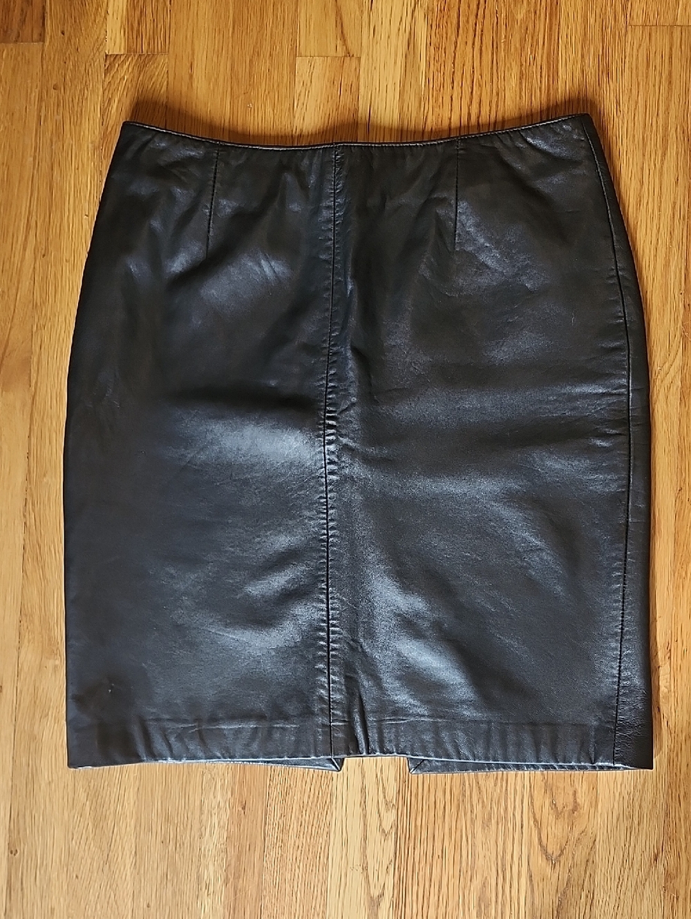 Vintage Black Leather Pencil Skirt